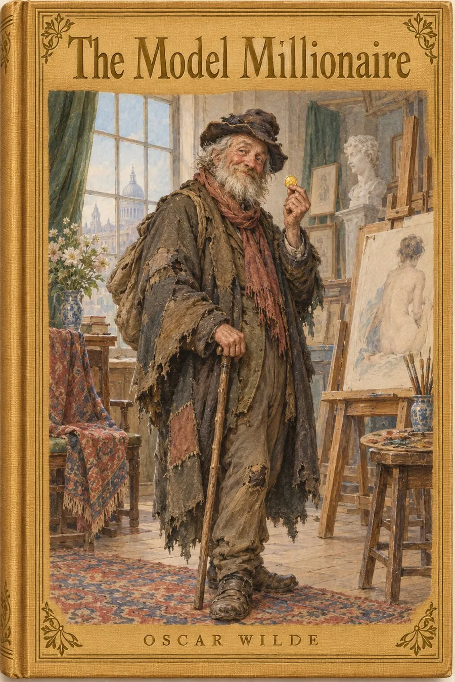 Painted cover for The Model Millionaire