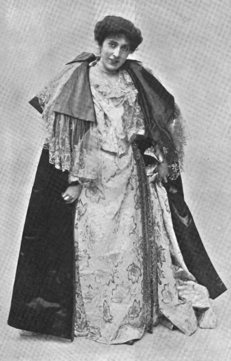 Florence West as Mrs Cheveley in An Ideal Husband (The Sketch, 13 Feb 1895)