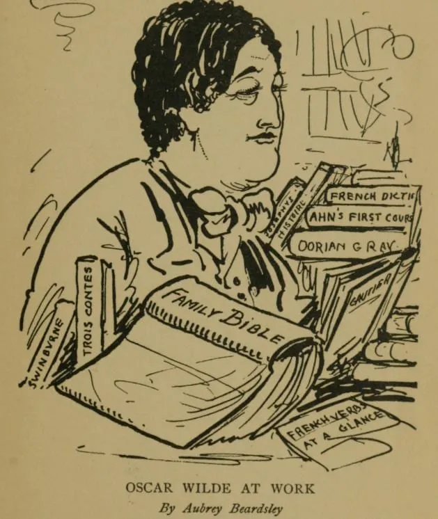 'Oscar Wilde at Work', caricature by Aubrey Beardsley