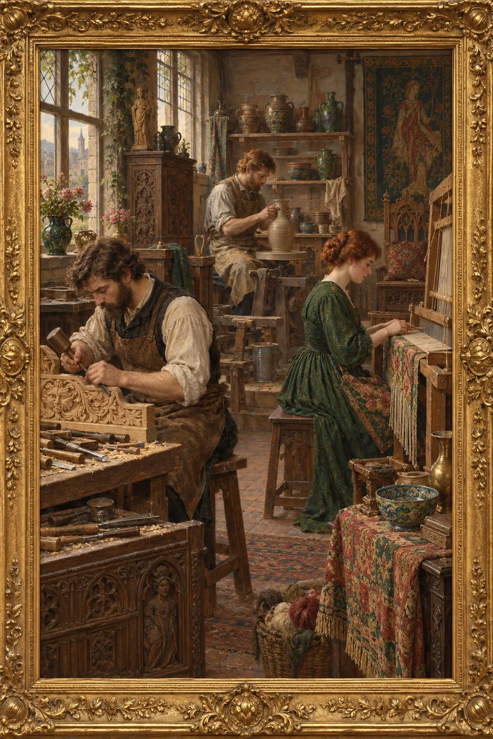 Painted cover for Art and the Handicraftsman
