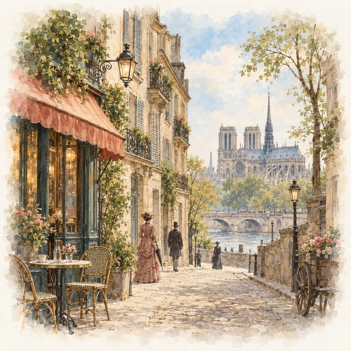 A Left Bank street in Paris near the Seine
