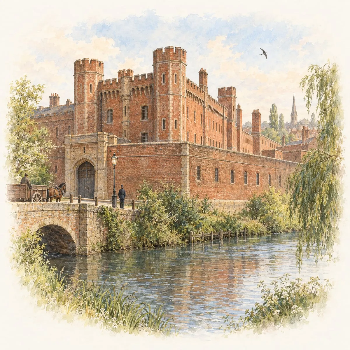 Reading Gaol, the red-brick Victorian prison