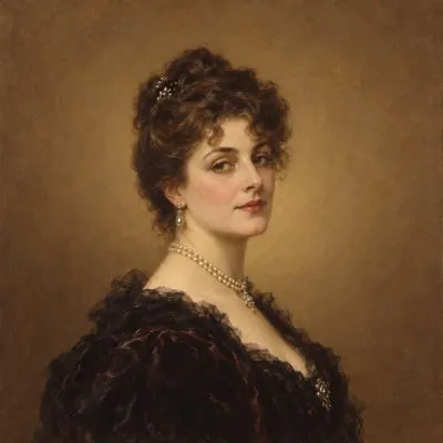 Painted portrait of Mrs Erlynne