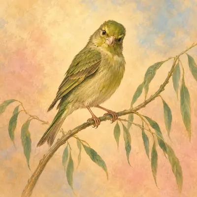 Painted portrait of The Green Linnet