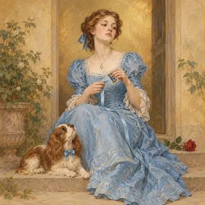 Painted portrait of The Professor's daughter