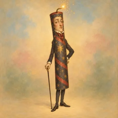 Painted portrait of The Roman Candle