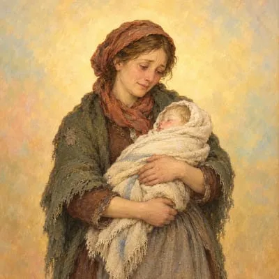 Painted portrait of The Woodcutter's wife
