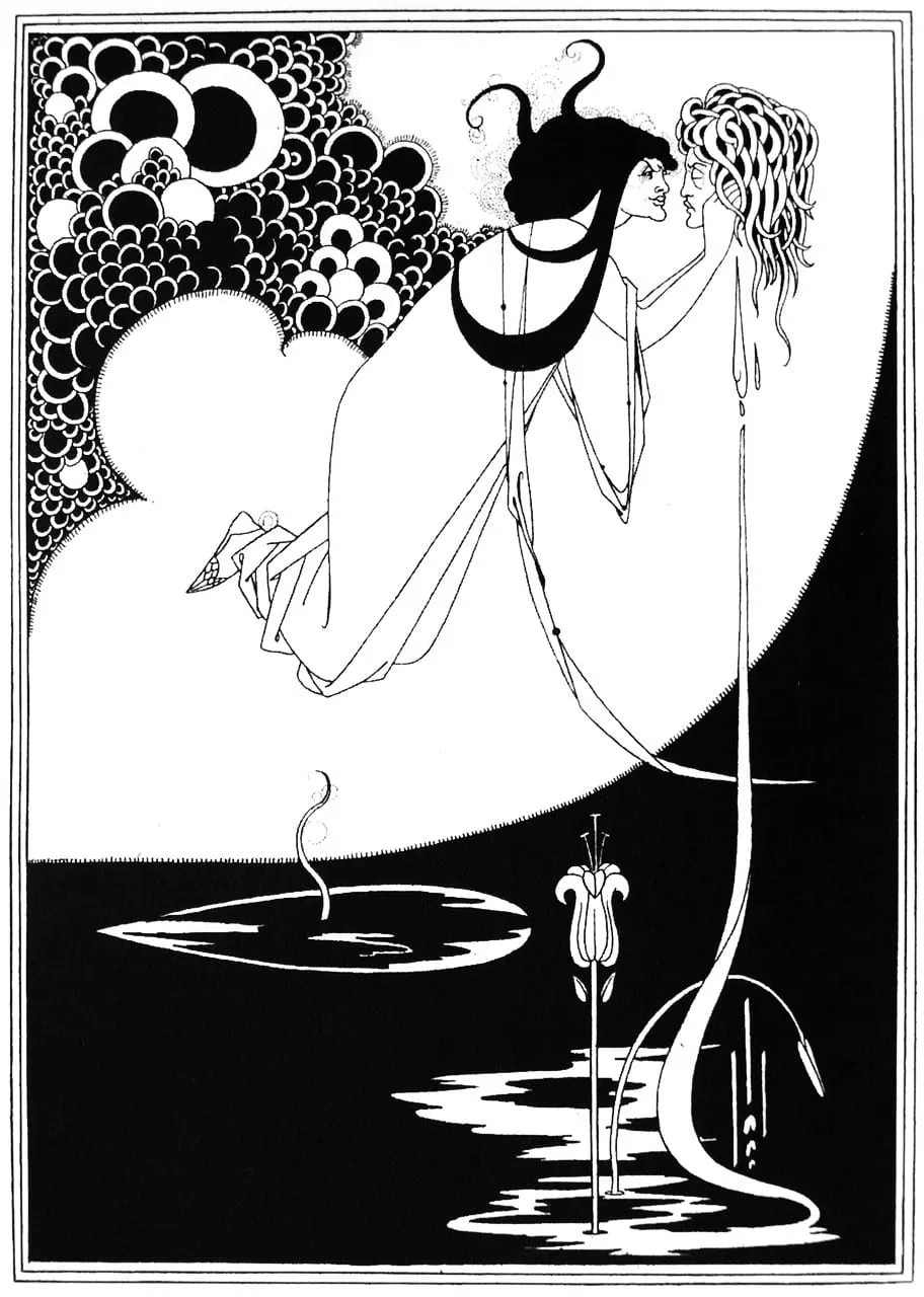 The Climax ('J'ai baisé ta bouche, Iokanaan'): Beardsley, Salomé (1894)