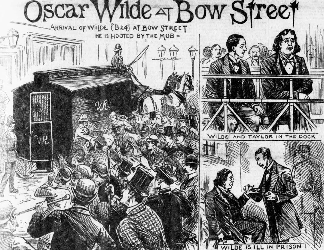 The trial of Oscar Wilde and Alfred Taylor: Illustrated Police News, 20 April 1895