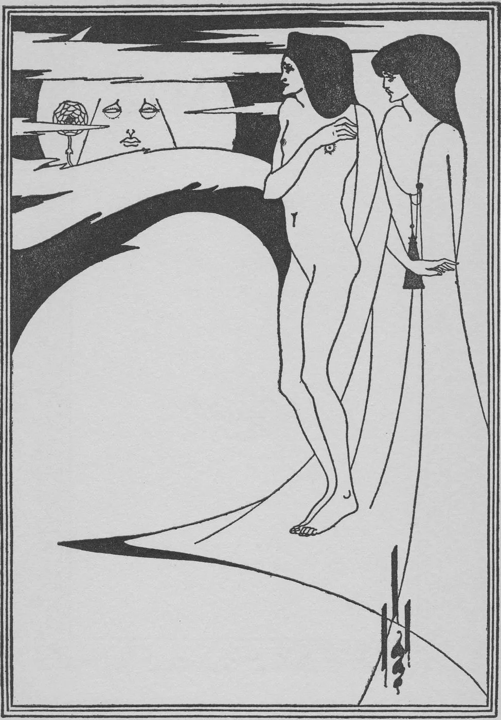 The Woman in the Moon: Beardsley frontispiece to Salomé (1894)