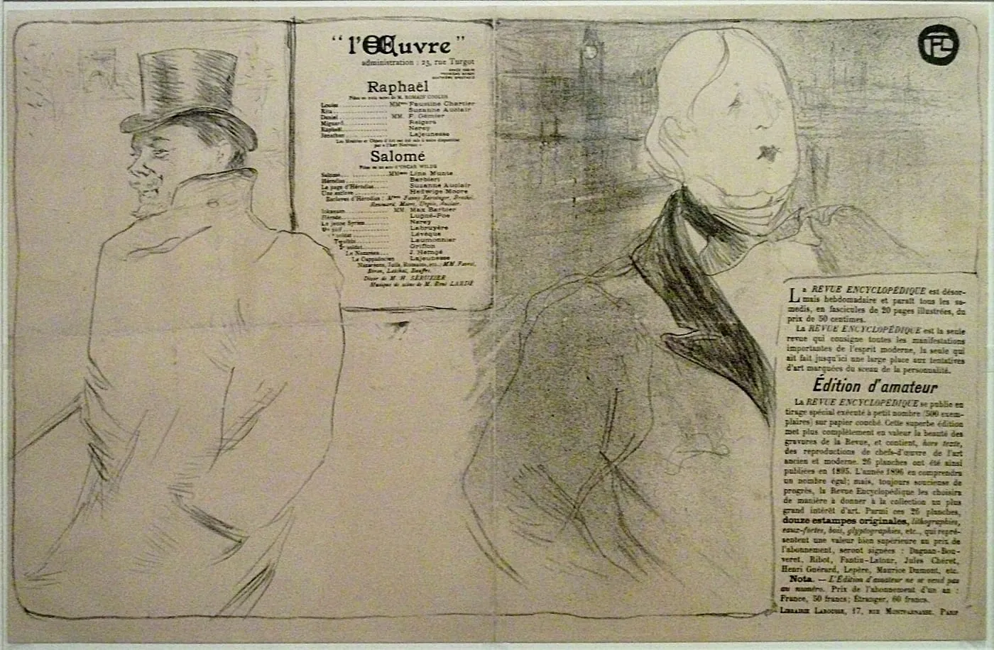 Toulouse-Lautrec's programme for Salomé, Théâtre de l'Œuvre, 1896
